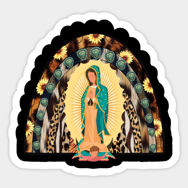 Our Lady Of Guadalupe Rainbow Sticker by Diannas